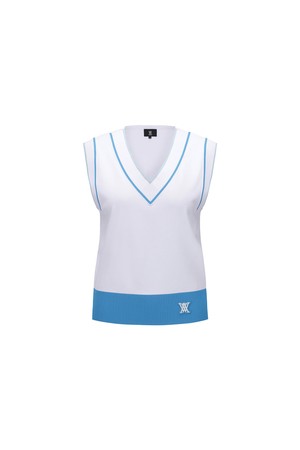 WOMEN ESSENTIAL V NECK VEST_WH
