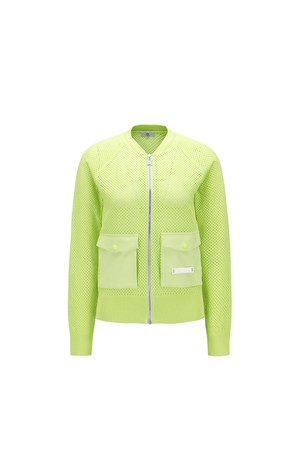 WOMEN MESH ZIP-UP CARDIGAN_LI