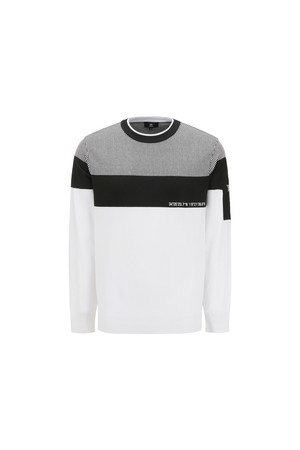 MEN SP STRIPE BLOCK SWEATER_WH