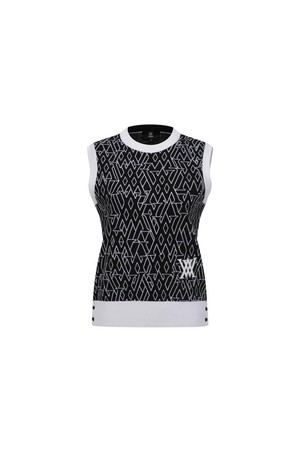 WOMEN SP LOGO PATTERN KNIT VEST_BK