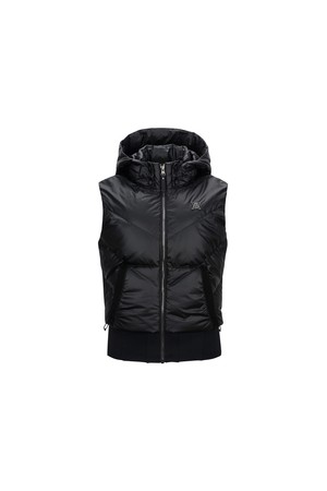 W HOODY DOWN VT_BK