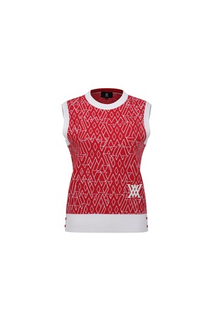 WOMEN SP LOGO PATTERN KNIT VEST_RE