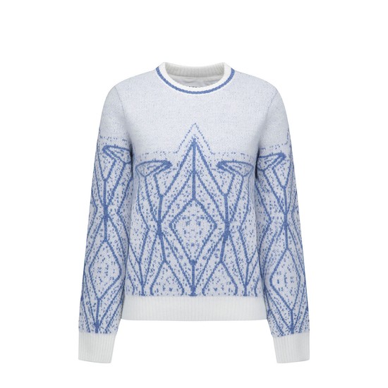 WOMEN WI FUZZY LOGO POINT SWEATER