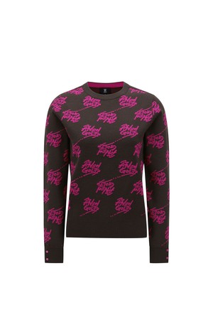 [ANEW GOLF] W LOGO PATTERN JACQUARD PULLOVER_DW_BROWN-a