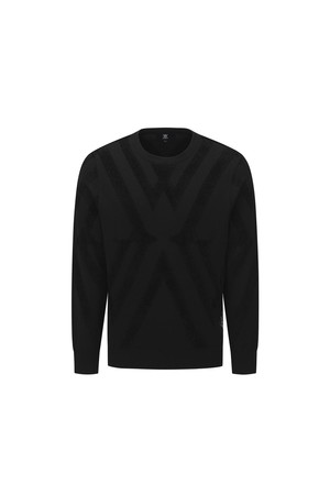 [ANEW GOLF] M BIG LOGO INTARSIA PULLOVER_BK_BLACK-a