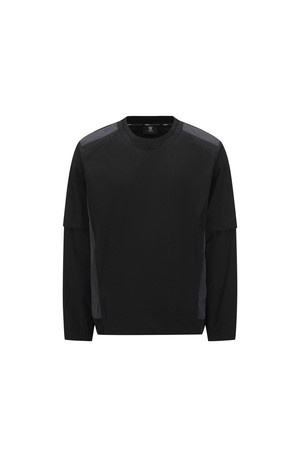 [ANEW GOLF] M ROUND NECK ANORAK JK_BK_BLACK-a