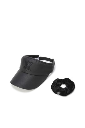 [ANEW GOLF] WOMEN LEATHERLIKE VISOR_BK_BLACK-a