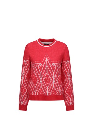 [ANEW GOLF] WOMEN WI FUZZY LOGO POINT SWEATER_RE_RED-a