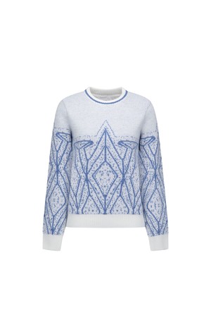 [ANEW GOLF] WOMEN WI FUZZY LOGO POINT SWEATER_IVORY-a