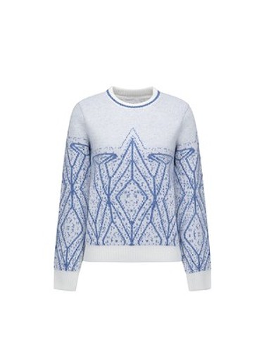 WOMEN WI FUZZY LOGO POINT SWEATER-a