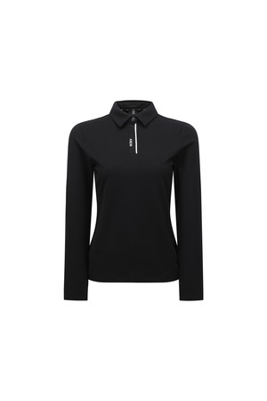 [ANEW GOLF] WOMEN WI BRUSHED FLEECE LONG T-SHIRT_BK_BLACK-a
