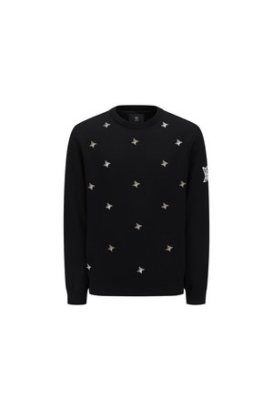 [ANEW GOLF] M LOGO PATTERN WIND BLOCK PULLOVER_BK_BLACK-a