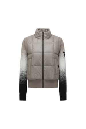 [ANEW GOLF] W GRADATION KNIT DOWN HYBRID JK_DB_BROWN-a