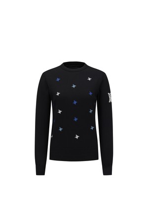 [ANEW GOLF] W LOGO PATTERN WIND BLOCK PULLOVER_BK_BLACK-a