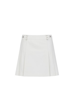 [ANEW GOLF] W SIDE PLEATED SQ_OW_WHITE-a