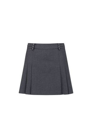 [ANEW GOLF] W SIDE PLEATED SQ_CG_GREY-a