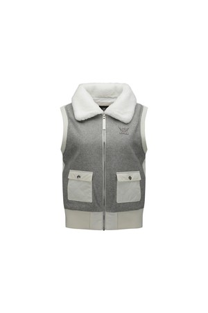[ANEW GOLF] WOMEN WI WIDE COLLAR DOWN VEST_MG_GREY-a