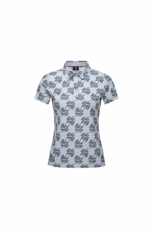 [ANEW GOLF] W LOGO PATTERN SHORT T-SHIRT_GR_GREY-a