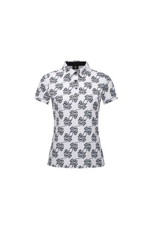 [ANEW GOLF] W LOGO PATTERN SHORT T-SHIRT_WH_WHITE-a