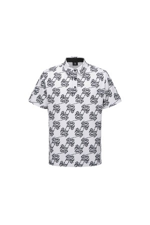 [ANEW GOLF] M LOGO PATTERN SHORT T-SHIRT_WH_WHITE-a