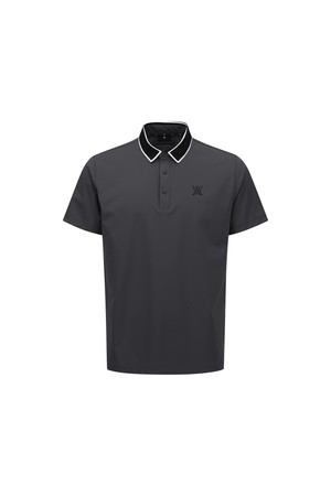 [ANEW GOLF] MEN CAMO LOGO POINT SHORT T-SHIRT_CG_GREY-a