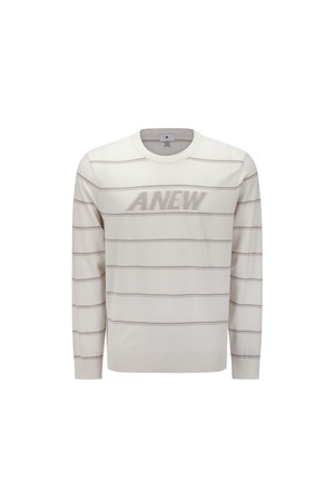 [ANEW GOLF] MEN STRIPE ROUND SWEATER_IV_IVORY-a