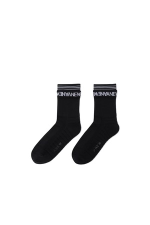 [ANEW GOLF] MEN ESSENTIAL MIDDLE SOCKS_BK_BLACK-a