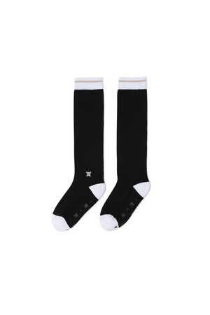[ANEW GOLF] WOMEN COLOR STRIPE KNEE SOCKS_BK_BLACK-a