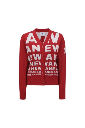 [ANEW GOLF] WOMEN LOGO PATTERN KNIT CARDIGAN_RE_RED-a