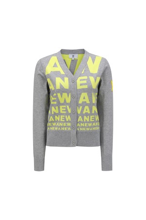 [ANEW GOLF] WOMEN LOGO PATTERN KNIT CARDIGAN_YE_YELLOW-a