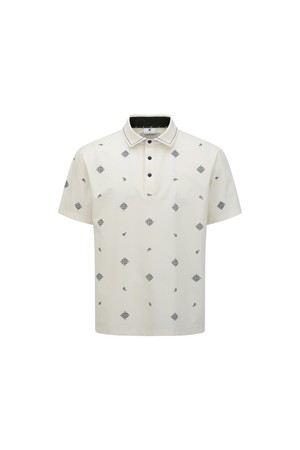 [ANEW GOLF] MEN SEASONAL PATTERN T-SHIRT_IV_IVORY-a