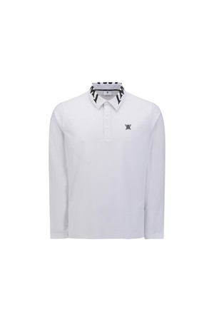 [ANEW GOLF] MEN COLLAR POINT LONG T-SHIRT_WH_WHITE-a