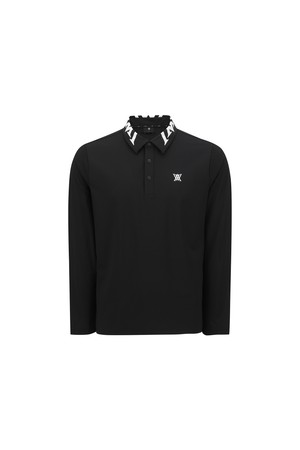 [ANEW GOLF] MEN COLLAR POINT LONG T-SHIRT_BK_BLACK-a