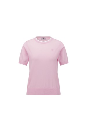 [ANEW GOLF] WOMEN SOLID SHORT SLEEVE SWEATER_PI_PINK-a