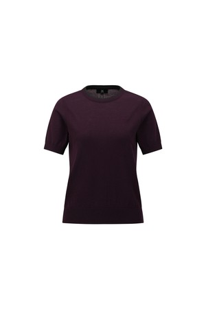 [ANEW GOLF] WOMEN SOLID SHORT SLEEVE SWEATER_BU_WINE-a