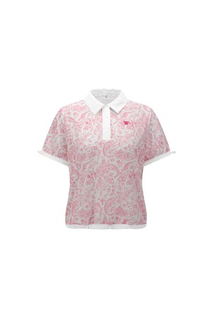 [ANEW GOLF] WOMEN PAISLEY MESH T-SHIRT_HP_PINK-a