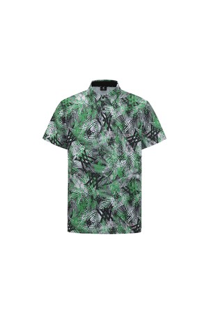 [ANEW GOLF] MEN TROPICAL PATTERN SHORT T-SHIRT_GN_GREEN-a