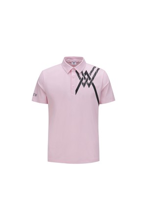 [ANEW GOLF] MEN LOGO POINT SHORT T-SHIRT_LP_PINK-a