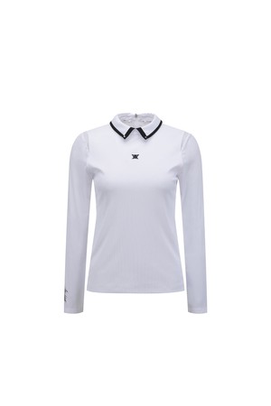 [ANEW GOLF] WOMEN MESH HYBRID LONG T-SHIRT_WH_WHITE-a
