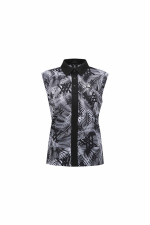 [ANEW GOLF] WOMEN COLLARED SLEEVELESS_BK_BLACK-a