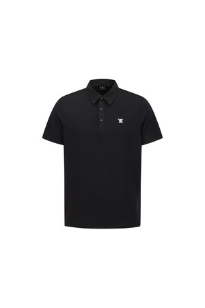 [ANEW GOLF] MEN BACK CONTRAST T-SHIRT_BK_BLACK-a