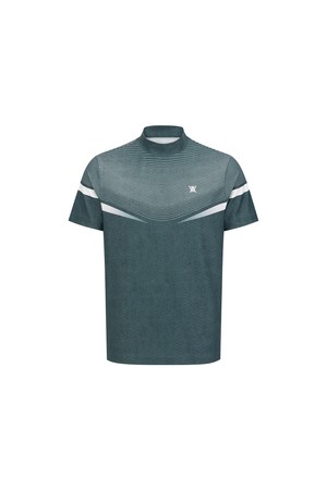 [ANEW GOLF] MEN MOCK NECK SHORT SLEEVE T-SHIRT_DN_GREEN-a