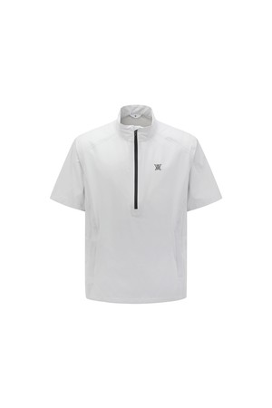 [ANEW GOLF] MEN LOGO HALF ZIP ANORAK_IV_WHITE-a