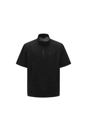 [ANEW GOLF] MEN LOGO HALF ZIP ANORAK_BK_BLACK-a