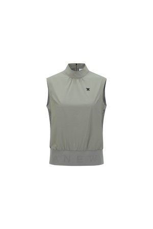 [ANEW GOLF] WOMEN BACK ZIP MOCK NECK VEST_KH_KHAKI-a