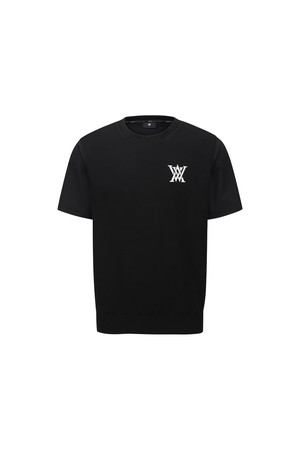 [ANEW GOLF] MEN ROUND SHORT SLEEVE SWEATER_BK_BLACK-a