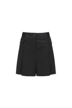 [ANEW GOLF] WOMEN PLEATED HALF PANTS_BK_BLACK-a