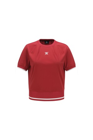 [ANEW GOLF] WOMEN AIR DOT ROUND SHORT T-SHIRT_RE_RED-a