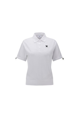 [ANEW GOLF] WOMEN CONTRAST SHORT SLEEVE SWEATER_WH_WHITE-a