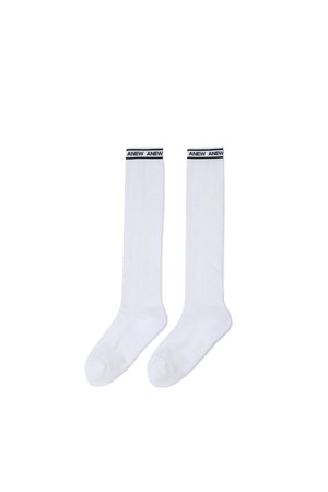 WOMEN AQUA MESH KNEE SOCKS_WH_WHITE-a